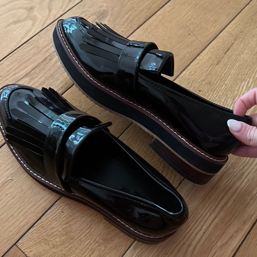 Black, paten, loafers